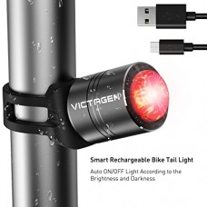 Victagen Smart Bike Tail Light  Bike Rear Light  Helmet Light  USB Rechargeable Auto on-Off According to Brightness and Movement  IPX6 Waterproof LED Bicycle Taillight for Cycling Safety  - B0755DKLPZ